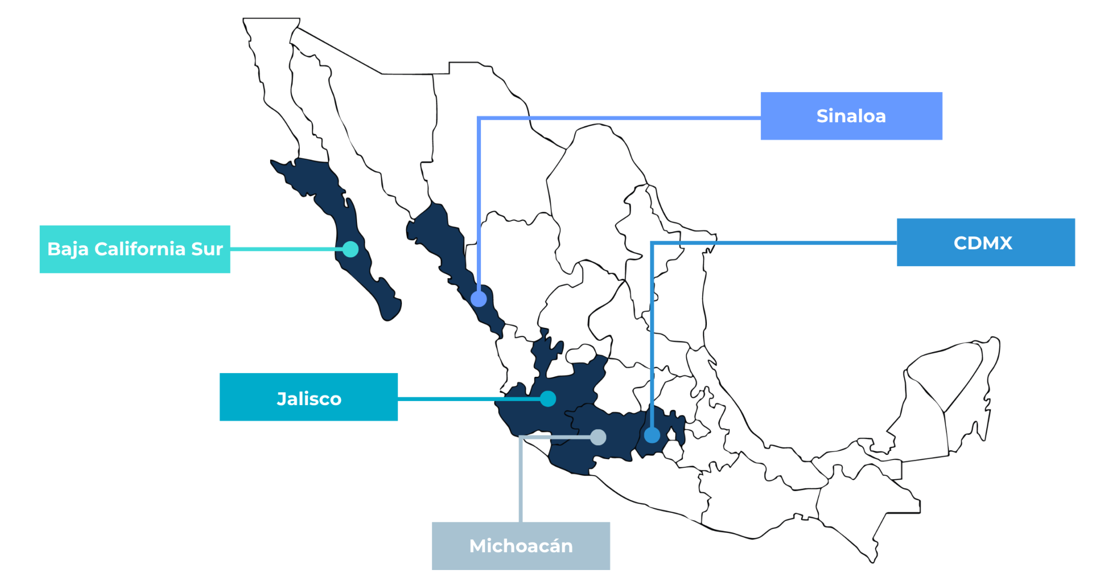 Presencia Fisurja 2025 — Mapa México